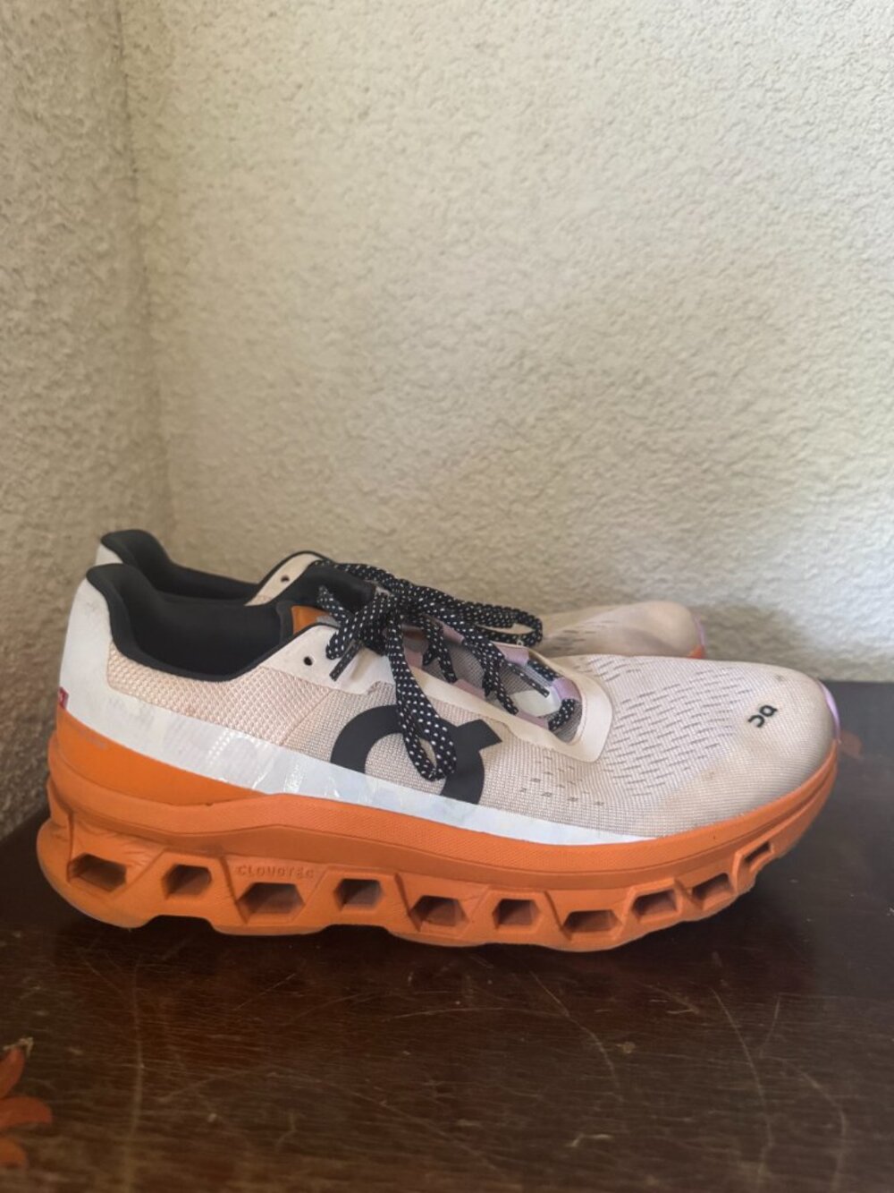 On Cloudmonster 2 Undyed White Flame Orange Running Shoes Women’s, Size 11